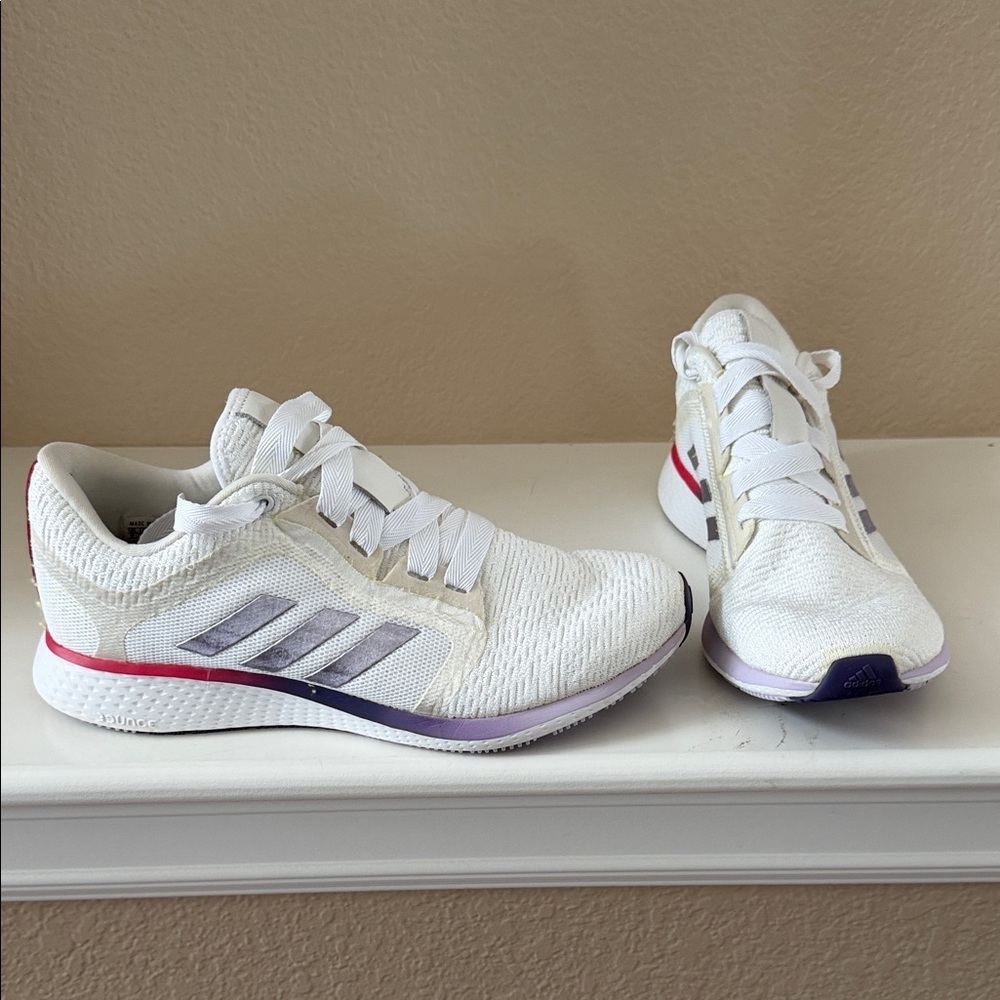 Adidas White and Purple Running Shoes